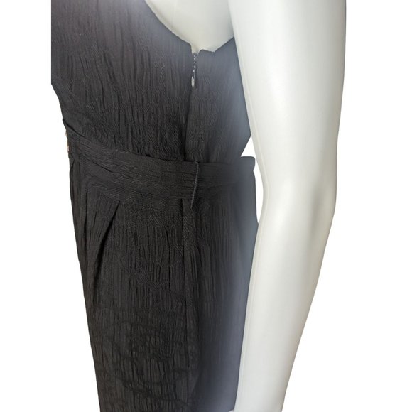 Jax Black Maxi Dress Beaded Boho Embellishments Flowy Tie Waist V Neck sz 10 - Picture 6 of 12